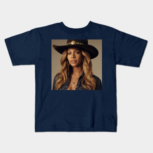 cowgirl Beyoncé Kids T-Shirt by DarkAngel1200